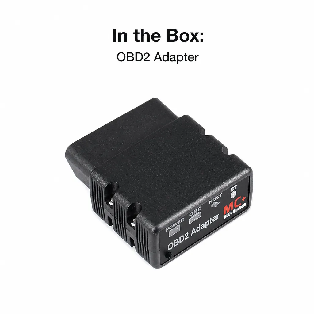 Bluetooth 4.0 OBD2 Vehicle Diagnostic Adapter and included accessories