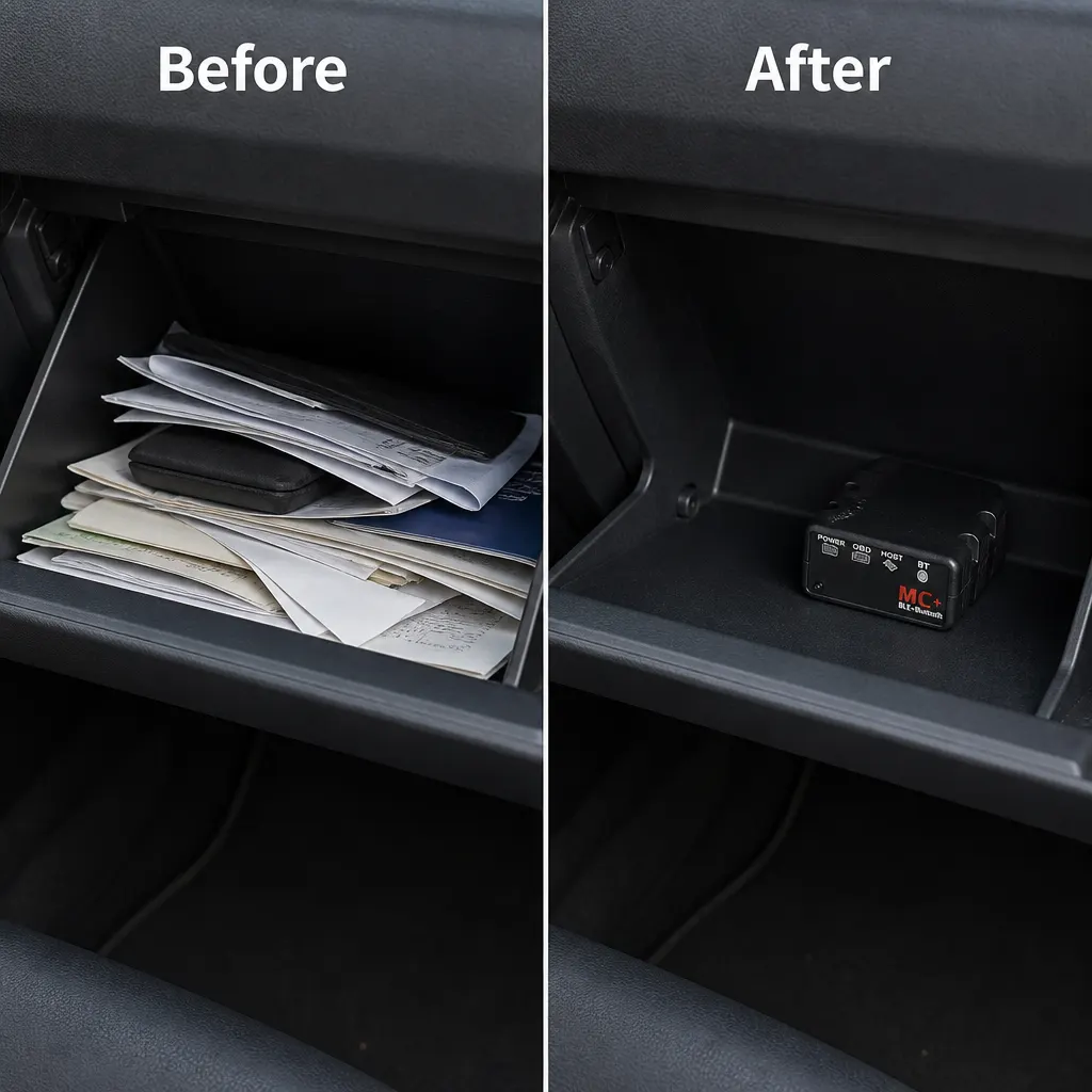 Bluetooth 4.0 OBD2 Vehicle Diagnostic Adapter setup and use views